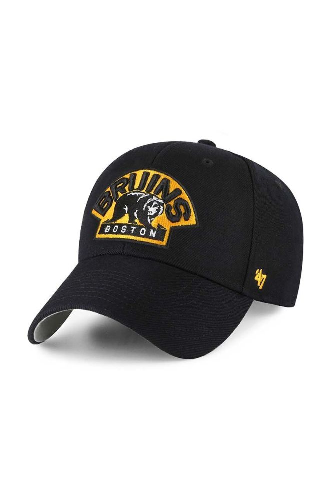 Кепка з домішкою вовни 47brand NHL Boston Bruins колір чорний з аплікацією