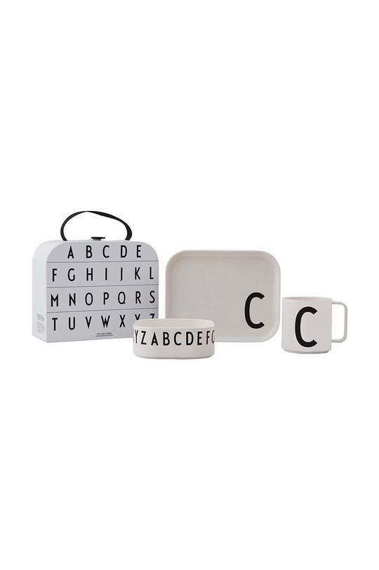 Дитячий набір для сніданку Design Letters Classics in a suitcase 4-pack колір білий