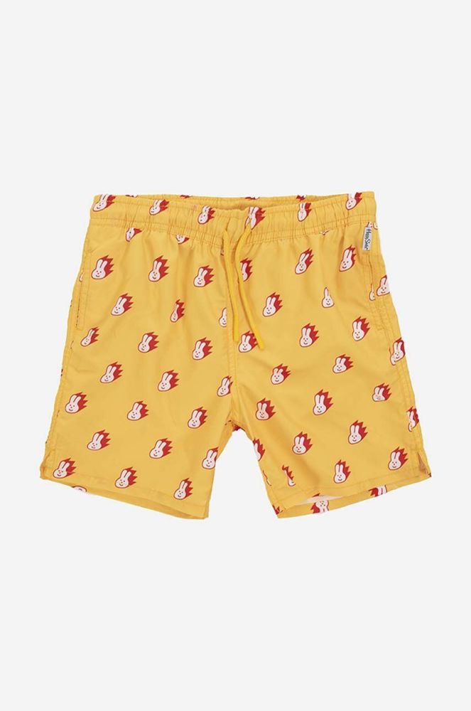 Дитячі шорти Happy Socks Bunny колір жовтий візерунок регульована талія
