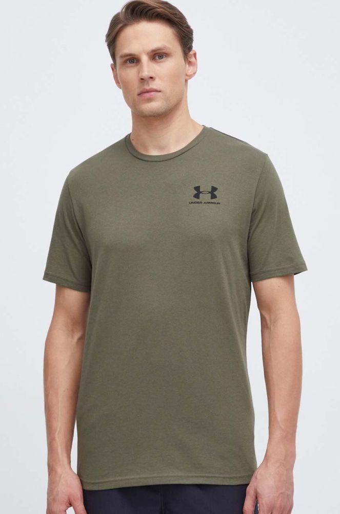 Футболка Under Armour чоловічий колір зелений з принтом (3581947)