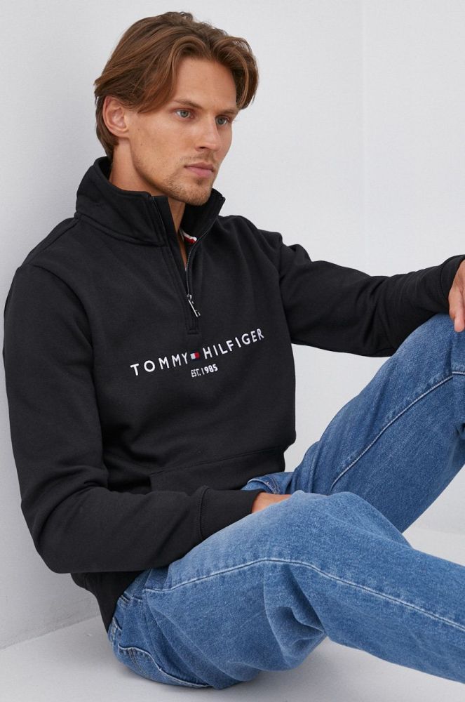 Кофта Tommy Hilfiger чоловіча колір чорний гладка