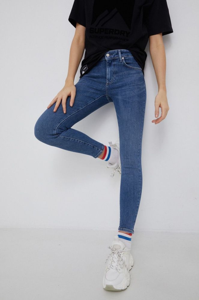 Джинси Superdry жіночі середня посадка колір блакитний (2123812)