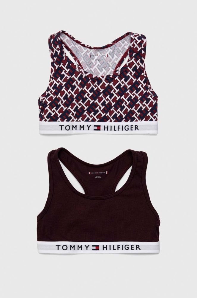Дитячий бюстгальтер Tommy Hilfiger 2-pack колір бордовий