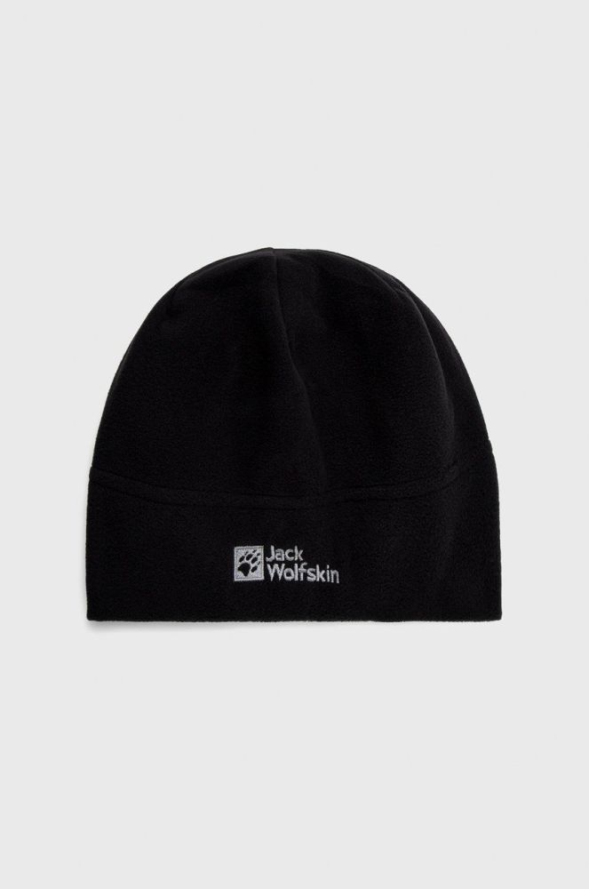 Шапка Jack Wolfskin колір чорний з тонкого трикотажу