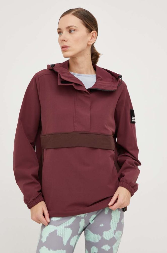 Куртка Jack Wolfskin жіноча колір бордовий перехідна