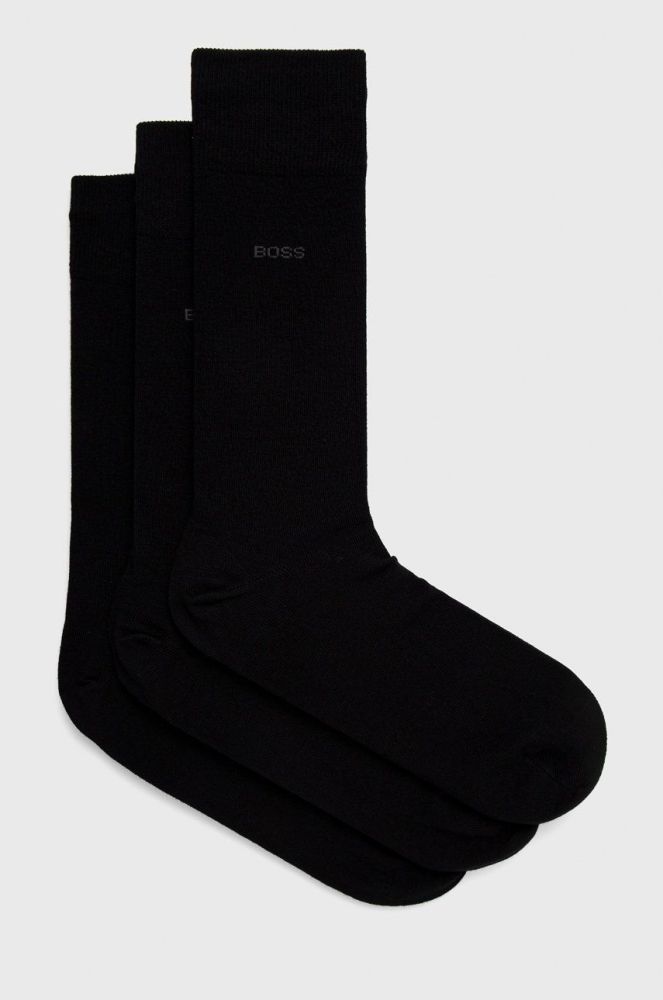 Шкарпетки BOSS (3-pack) чоловічі колір чорний