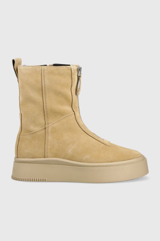 Замшеві черевики Vagabond Shoemakers Stacy жіночі колір бежевий на платформі утеплене (2686691)