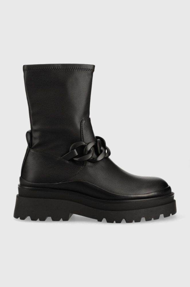 Черевики Aldo Grandiose жіночі колір чорний на плоскому ходу