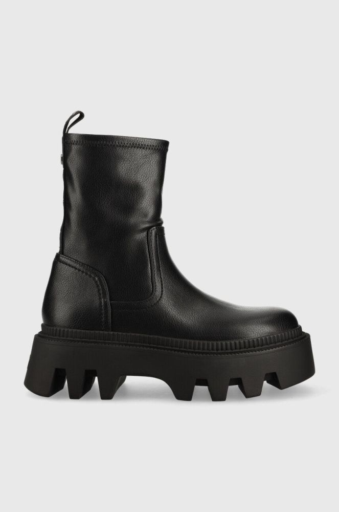 Черевики Buffalo Flora Sockboot жіночі колір чорний на платформі