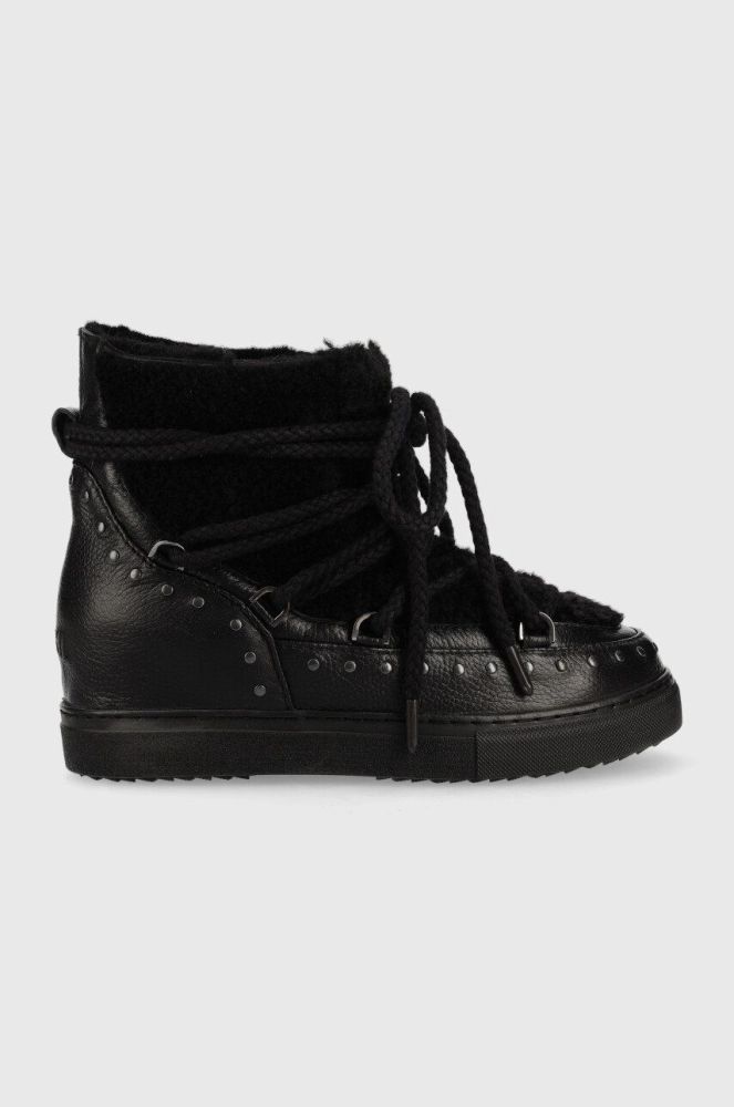 Шкіряні чоботи Inuikii Curly Rock Wedge колір чорний 70103-076