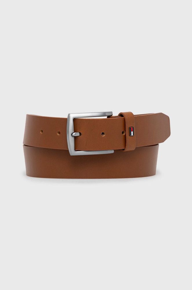 Шкіряний ремінь Tommy Hilfiger чоловічий колір коричневий (2565021)