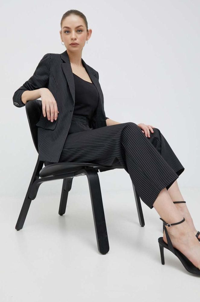 Штани Vero Moda жіночі колір чорний пряме висока посадка (2877191)