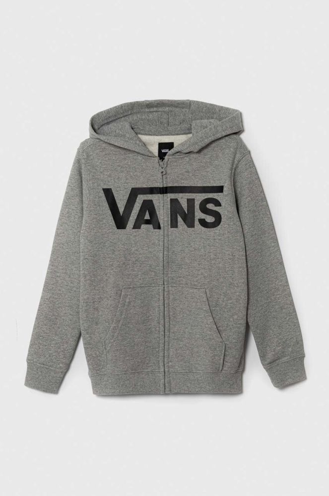 Дитяча кофта Vans VANS CLASSIC FZ колір сірий з капюшоном з принтом
