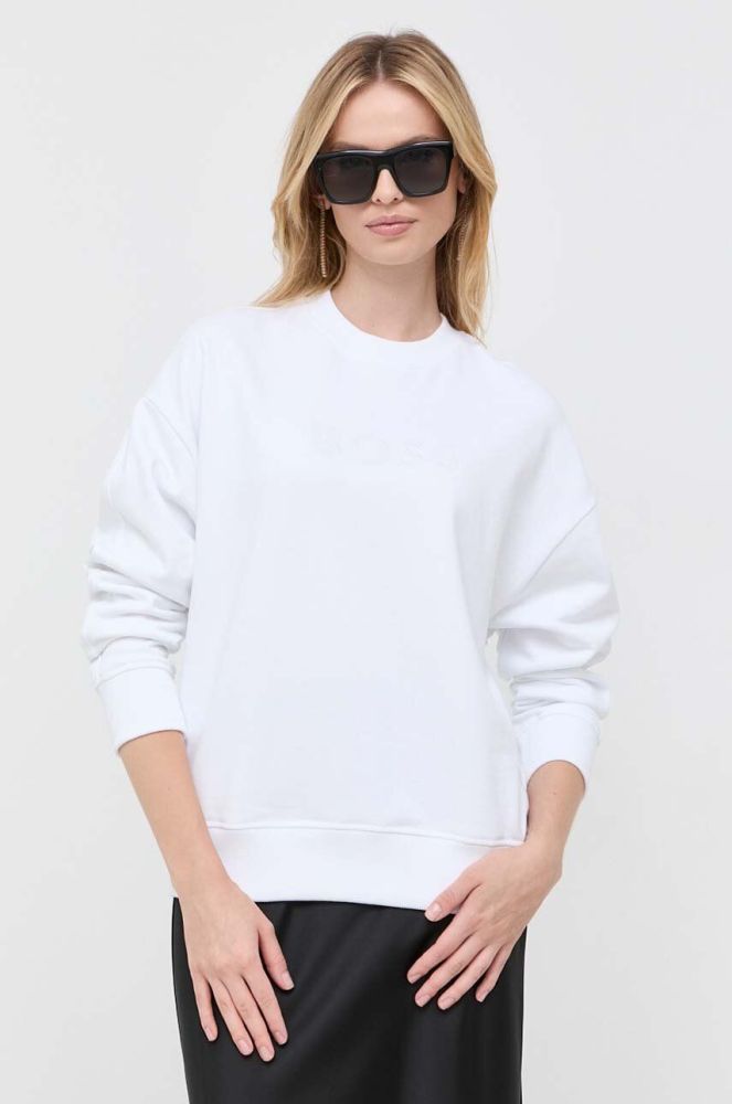 Кофта BOSS жіноча колір білий з аплікацією (3492296)