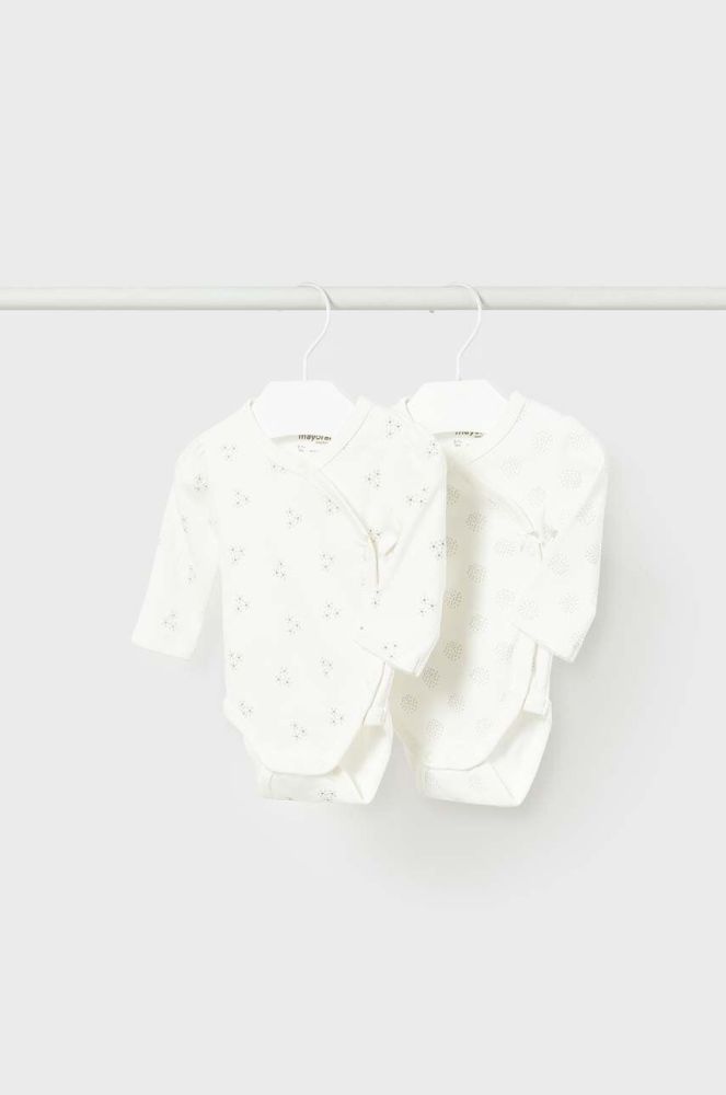 Дитяче бавовняне боді Mayoral Newborn 2-pack колір бежевий (3428103)