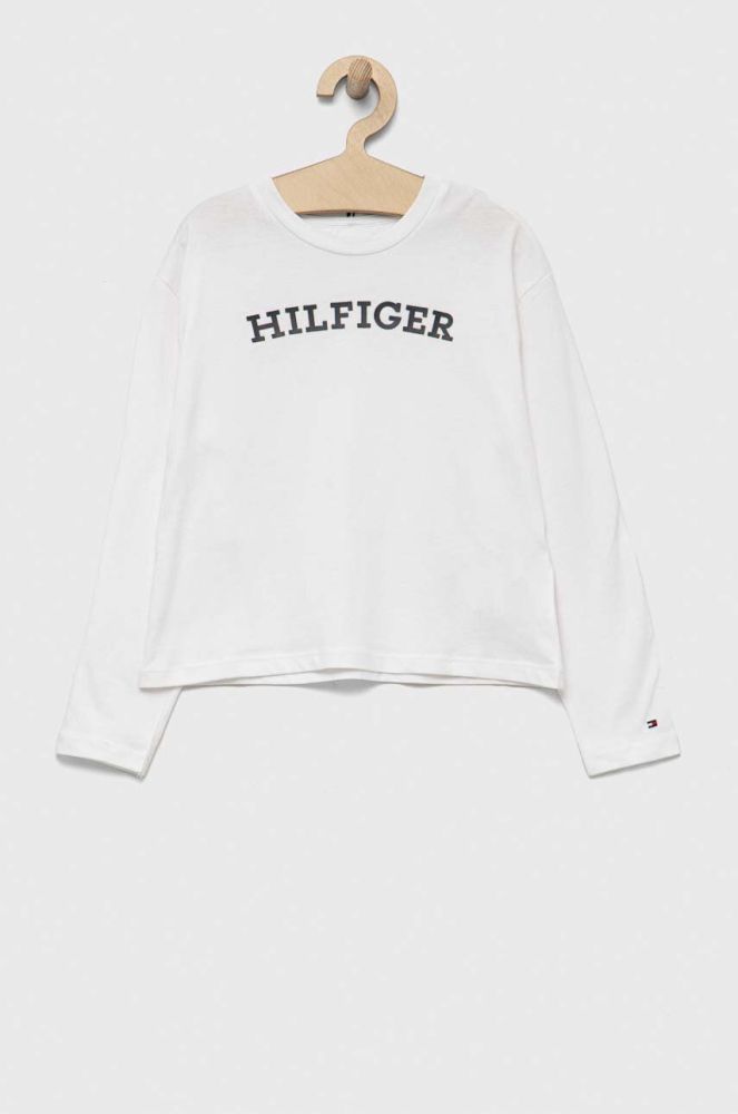 Дитячий бавовняний лонгслів Tommy Hilfiger колір білий (3312997)
