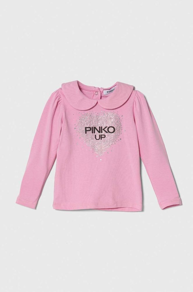 Лонгслів для немовлят Pinko Up колір рожевий з коміром (3541168)