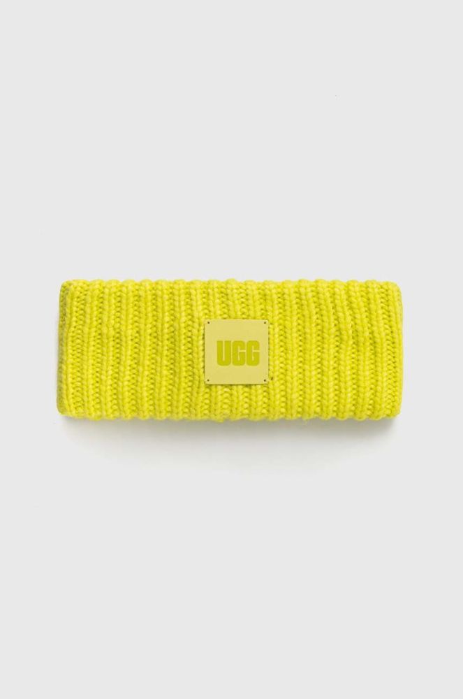 Пов'язка з домішкою вовни UGG колір зелений