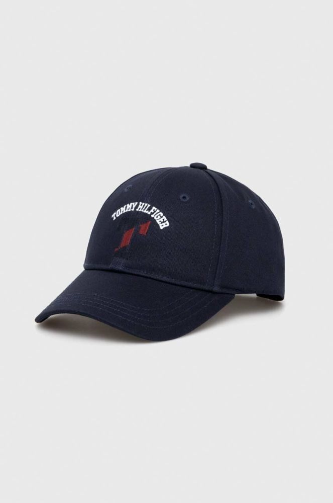 Дитяча бавовняна кепка Tommy Hilfiger колір чорний з аплікацією (3359959)