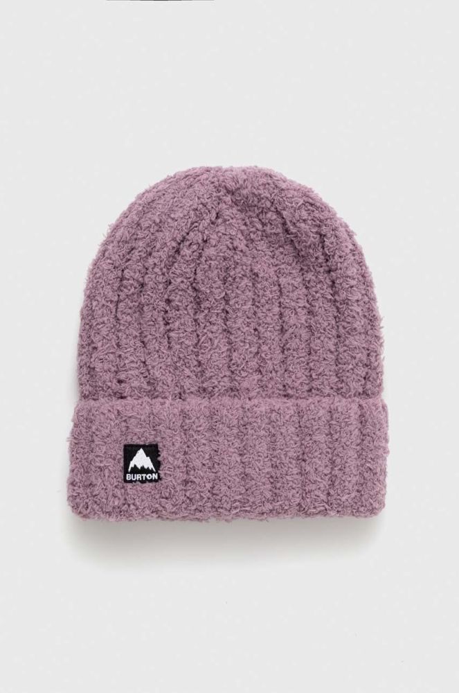 Шапка Burton Plush колір фіолетовий з товстого трикотажу