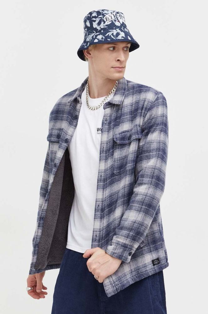Бавовняна сорочка Quiksilver чоловіча колір сірий regular класичний комір (3564062)