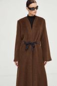 Вовняне пальто By Malene Birger колір коричневий перехідний