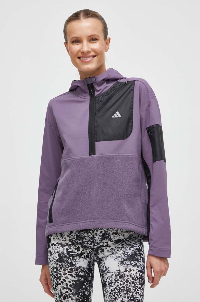 Бігова куртка adidas Performance колір фіолетовий перехідна