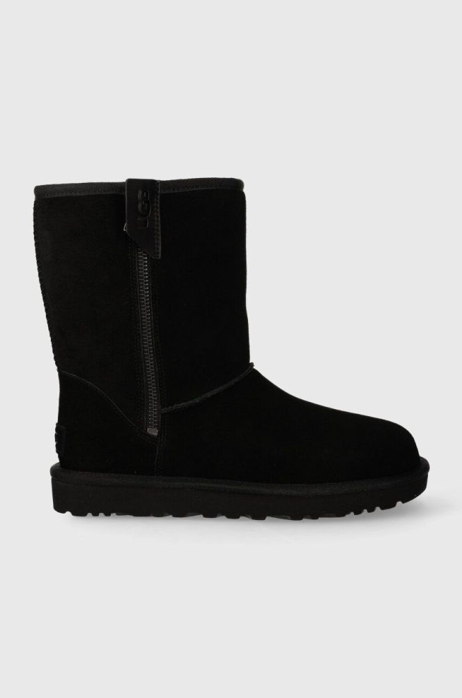 Замшеві чоботи UGG Classic Short Bailey Zip колір чорний 1144043