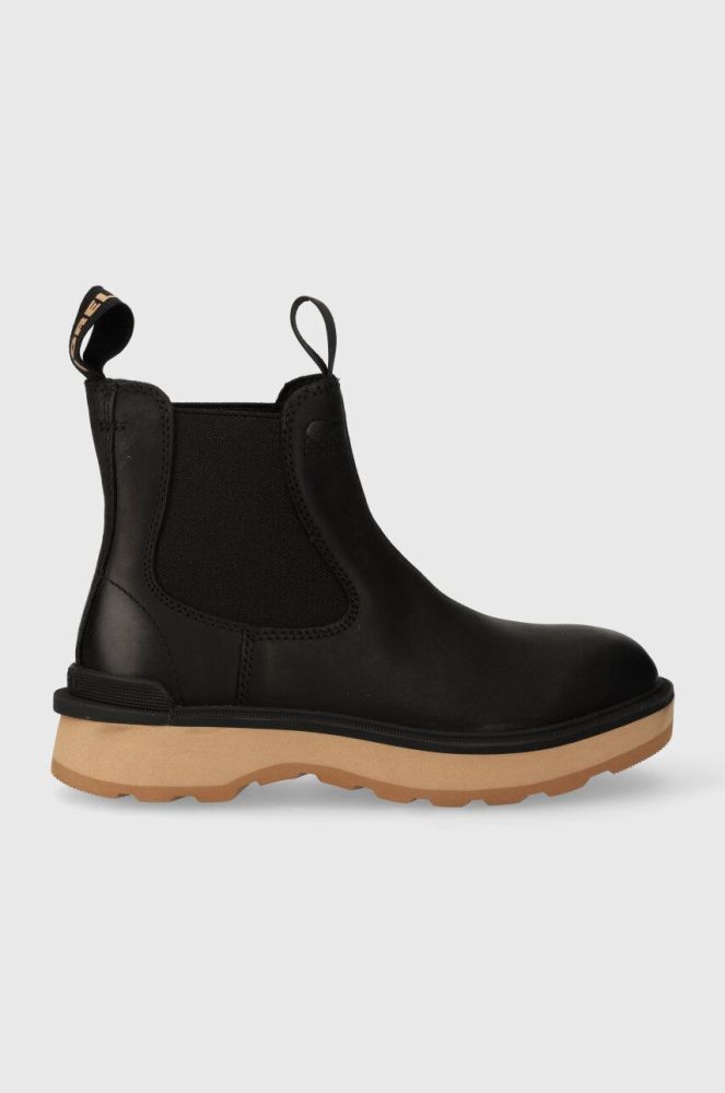 Шкіряні черевики Sorel HI LINE CHELSEA жіночі колір чорний на плоскому ходу 2009101010