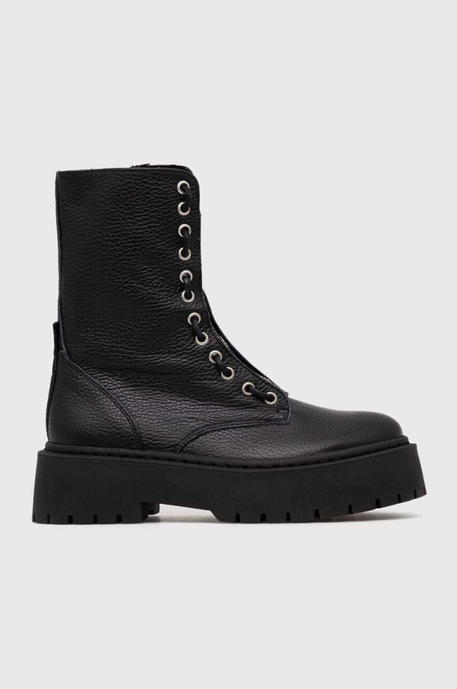 Шкіряні черевики Steve Madden Odilia жіночі колір чорний на платформі SM11002631