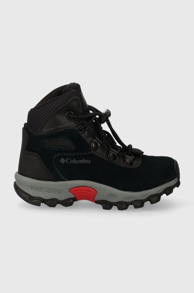 Дитячі шкіряні кросівки Columbia YOUTH NEWTON RIDGE AMPED колір чорний