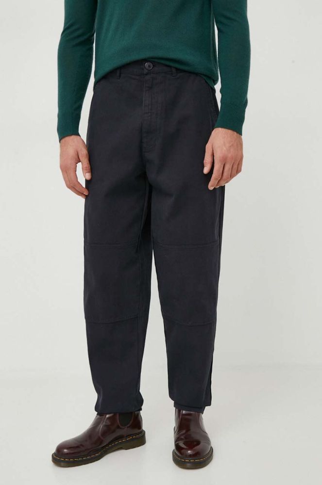 Бавовняні штани Barbour колір синій фасон chinos