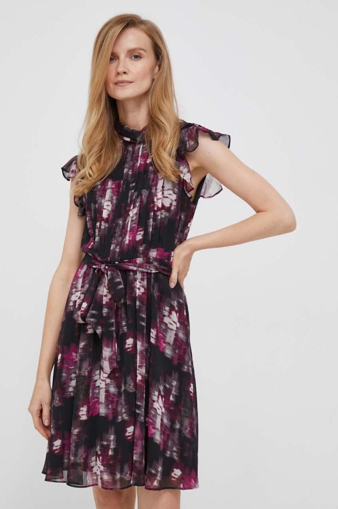 Сукня Dkny mini розкльошена колір барвистий (3471426)