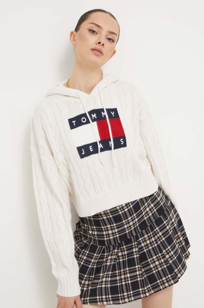 Светр Tommy Jeans жіночий колір бежевий (3471491)
