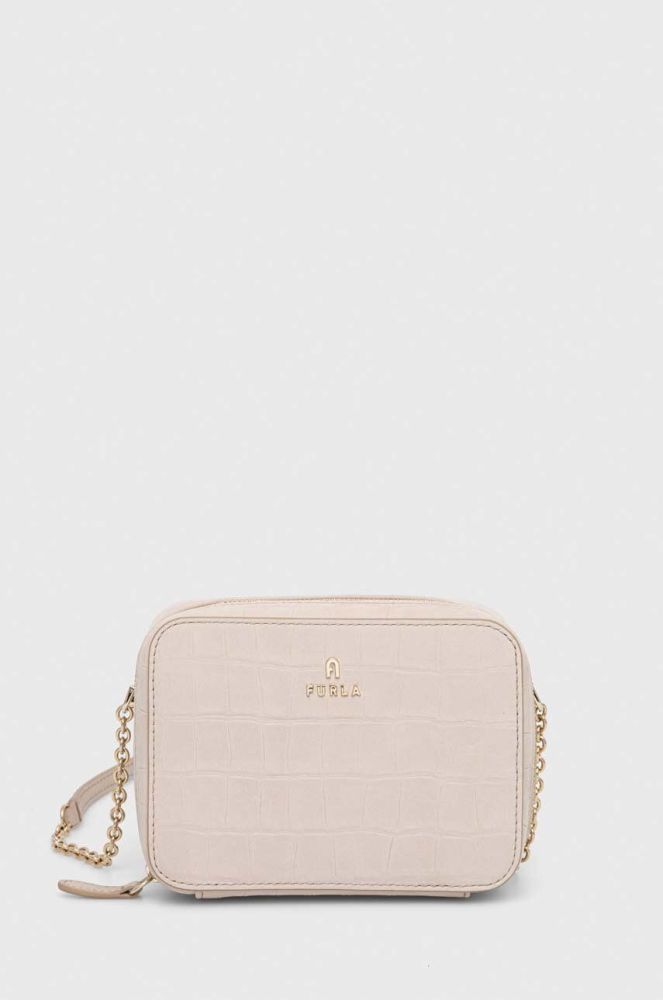 Шкіряна сумочка Furla Camelia колір бежевий (3323463)
