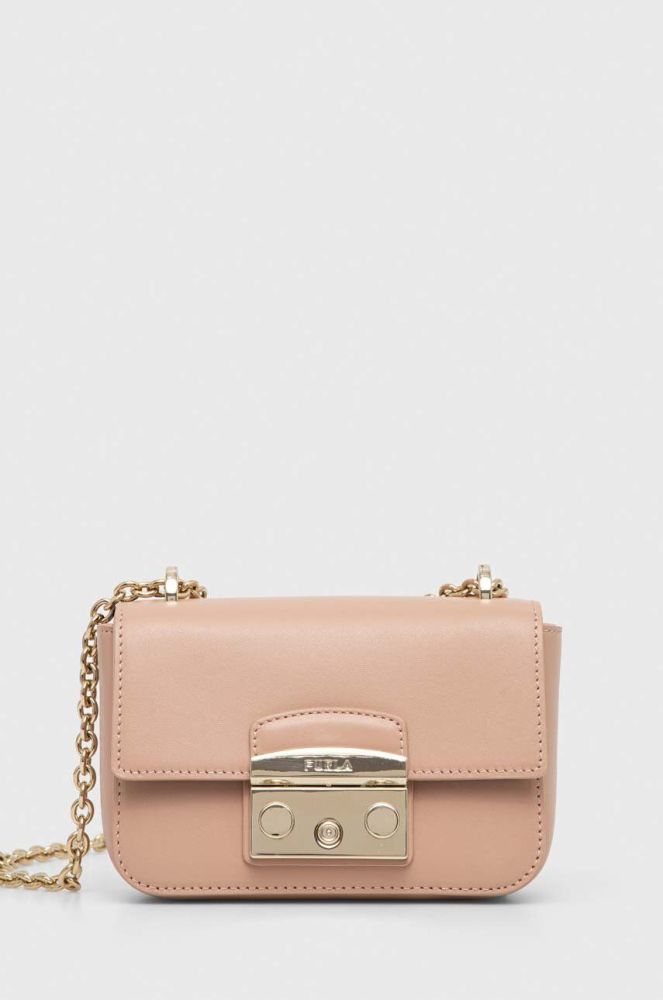 Шкіряна сумочка Furla колір рожевий (3310428)