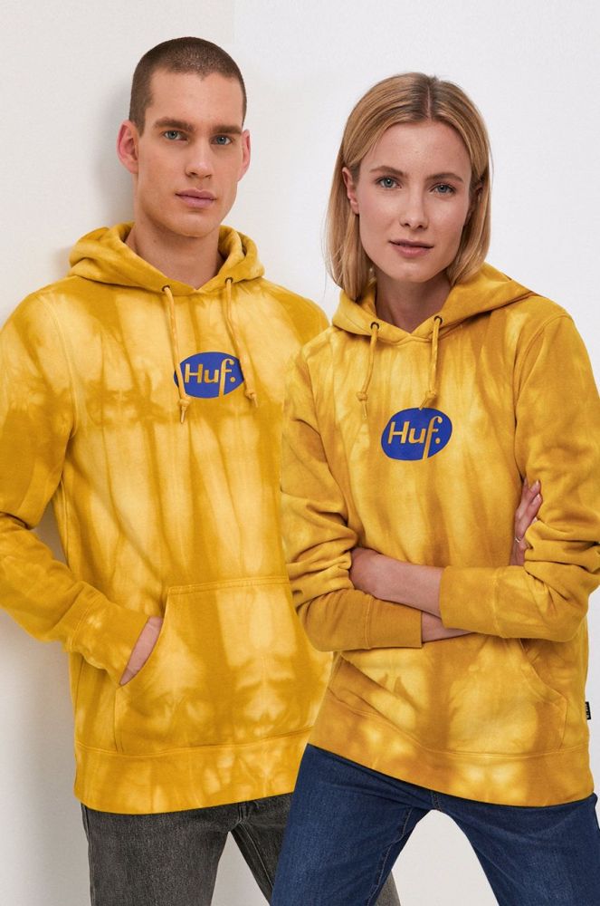 Кофта HUF колір жовтий візерунок