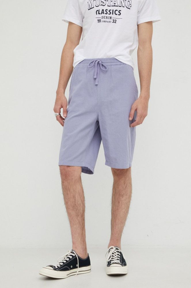 Шорти з домішкою льону Lee Relaxed Drawstring S Misty Lilac чоловічі колір фіолетовий