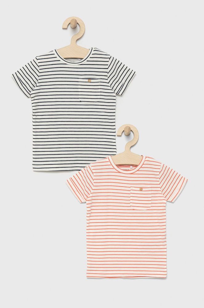 Дитяча футболка Name it (2-pack) колір синій візерунок