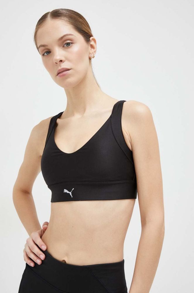 Спортивний бюстгальтер Puma Ultraform колір чорний однотонний