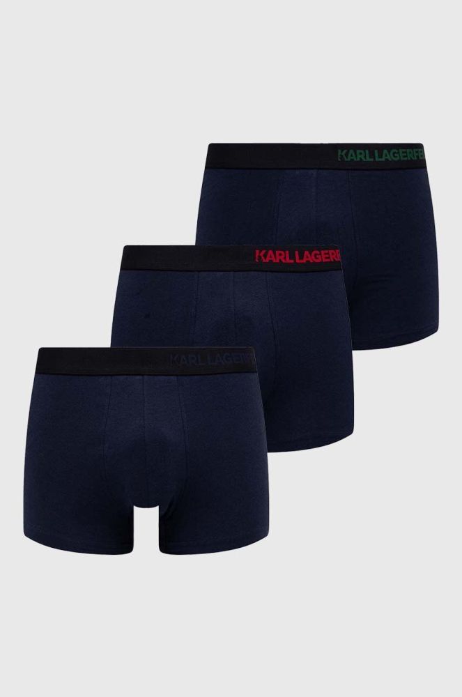 Боксери Karl Lagerfeld 3-pack чоловічі колір синій