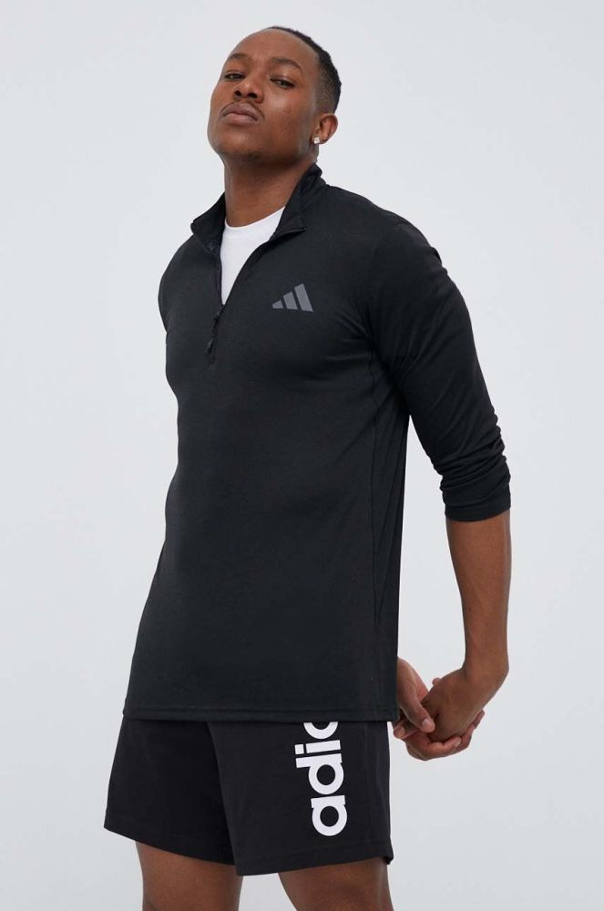Тренувальна кофта adidas Performance Train Essentials Seasonal колір чорний однотонна