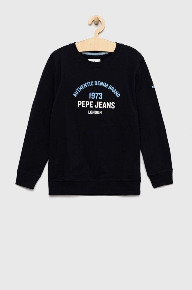 Дитяча бавовняна кофта Pepe Jeans колір синій з принтом (3073619)