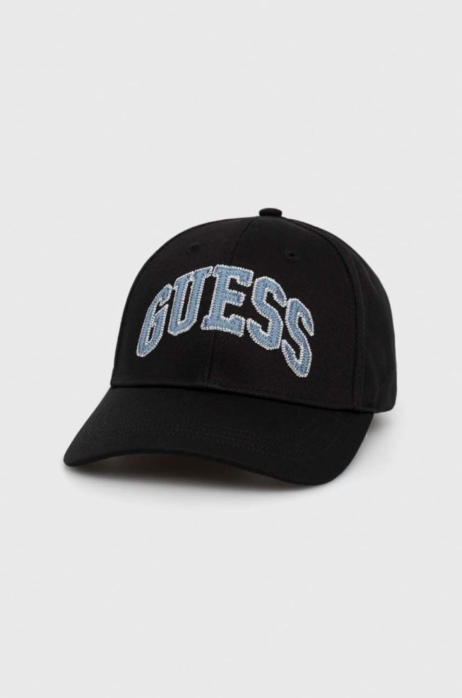 Кепка Guess колір чорний з аплікацією (2848698)