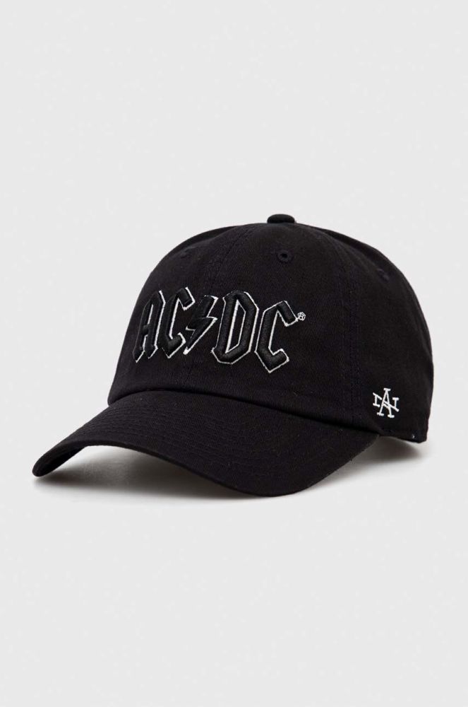 Бавовняна бейсболка American Needle ACDC колір чорний з аплікацією