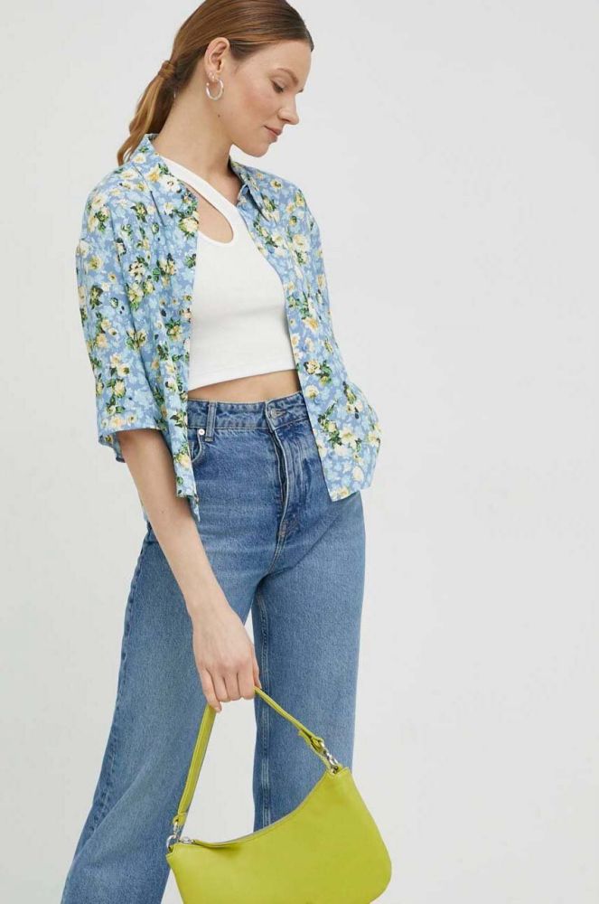 Сорочка Marc O'Polo DENIM жіноча relaxed класичний комір колір блакитний