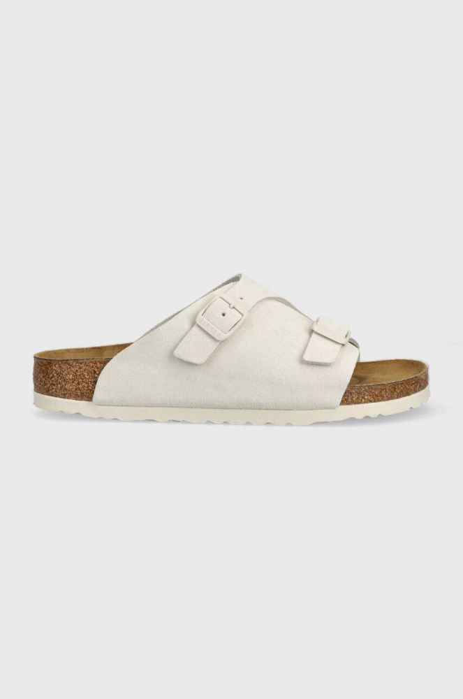 Замшеві шльопанці Birkenstock Zurich жіночі колір сірий 1025008-lgrey