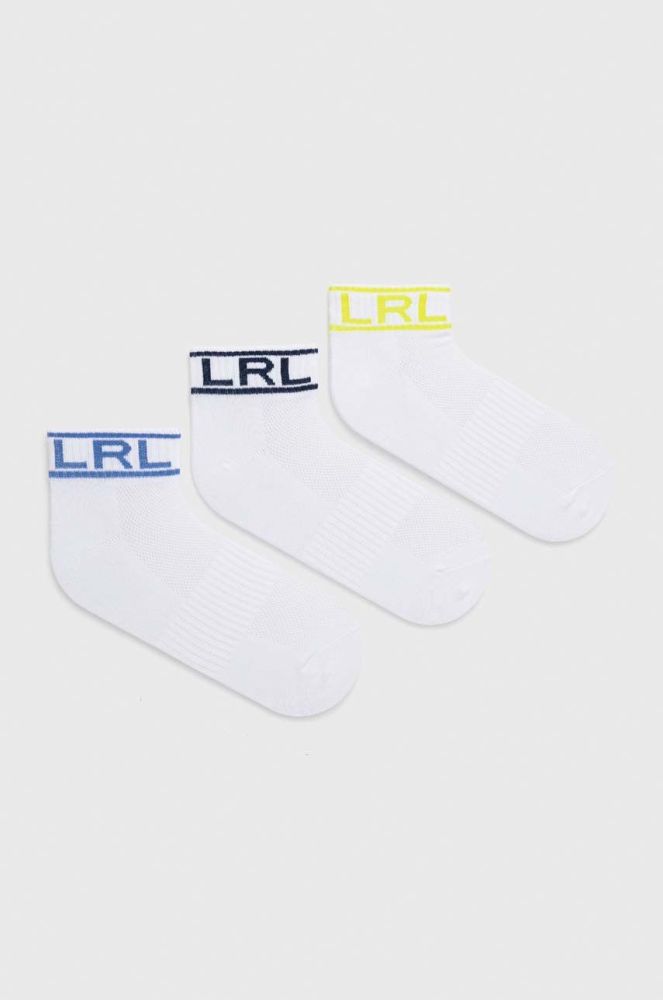 Шкарпетки Lauren Ralph Lauren 3-pack жіночі колір білий