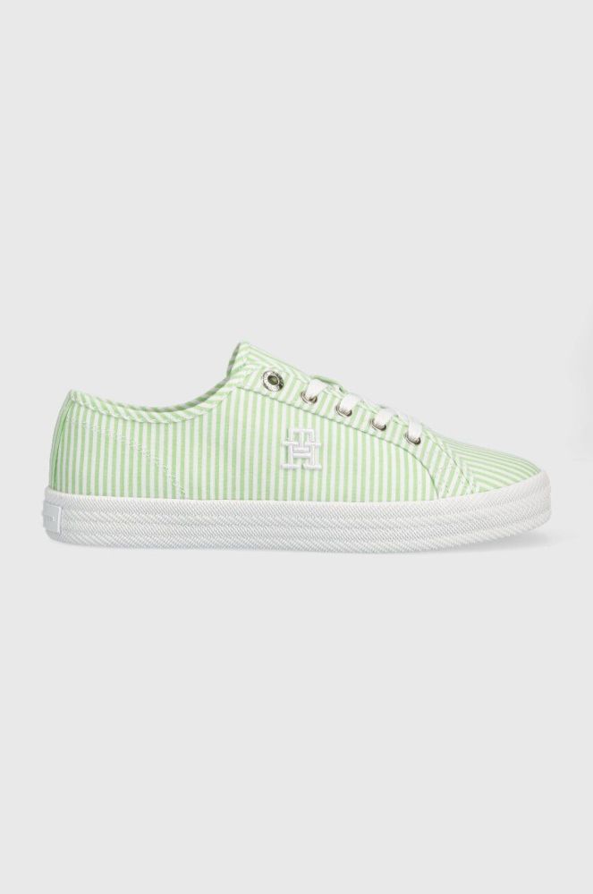 Кеди Tommy Hilfiger ESSENTIAL SNEAKER IN SEERSUCKER жіночі колір зелений FW0FW06958