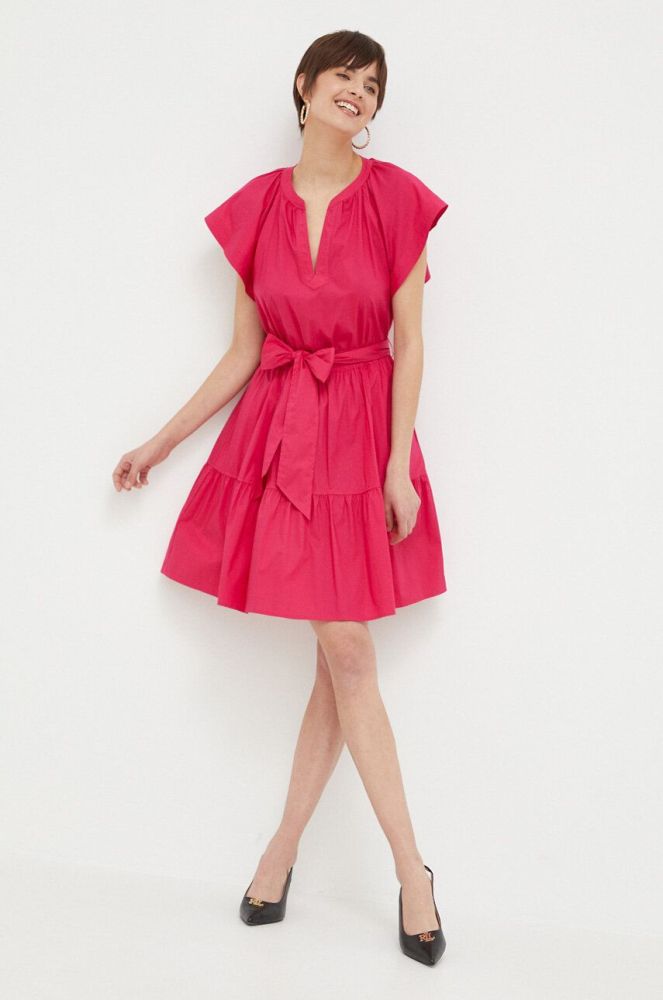 Сукня Lauren Ralph Lauren колір рожевий mini розкльошена (3213115)